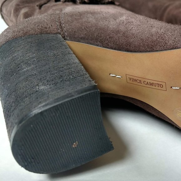 Vince Camuto Slouch Grey Suede Leather Boots 7 - Picture 13 of 14